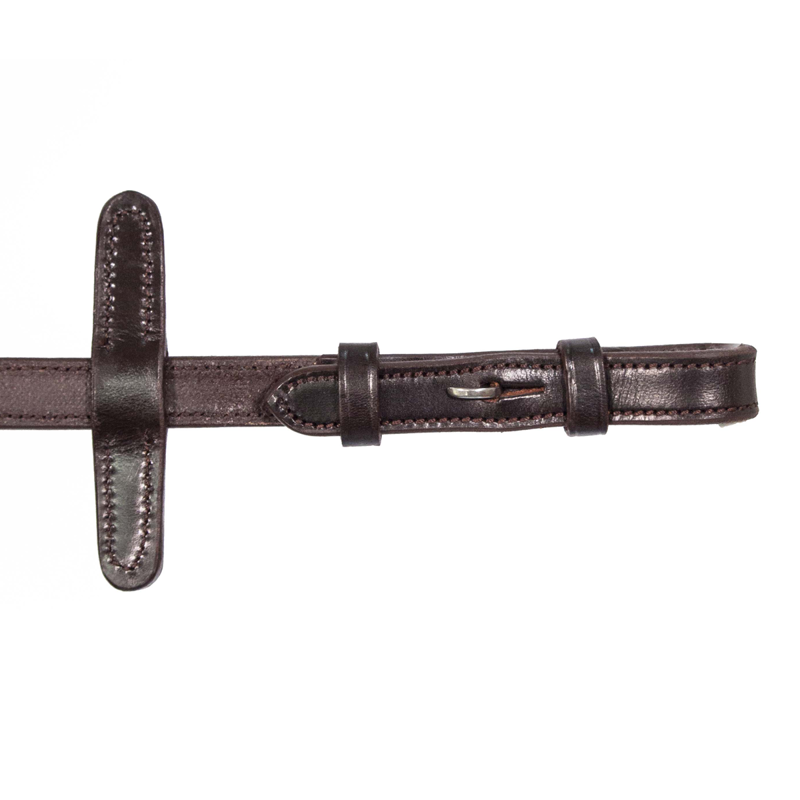 Henry James Bio Grip Hybrid Rubber Reins with Leather Stoppers - Havana Brown-1